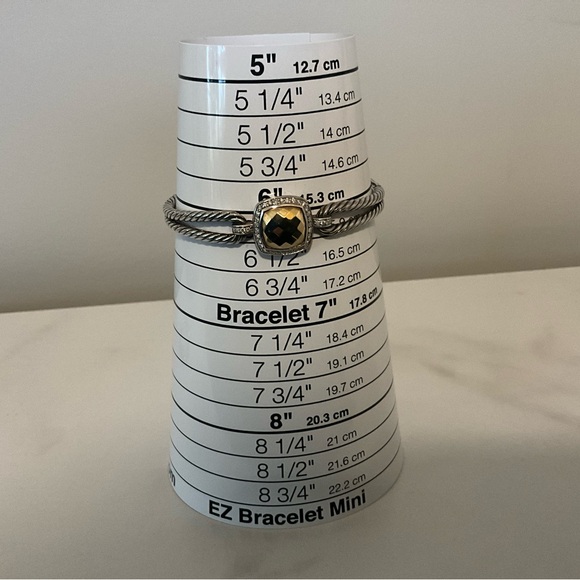David Yurman Albion Bracelet Silver Gold Diamonds Size Small - Picture 2 of 7